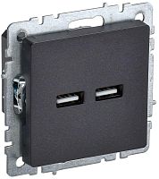 Розетка BRITE USB A+A 3.1А РЮ10-1-БрЧ черн. | код. BR-U21-D31-K02 | IEK